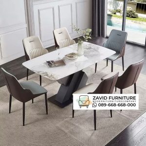 Corak Cantik Meja Makan Marmer Kaki Besi Modern Corak Cantik Meja Makan Marmer Kaki Besi Modern