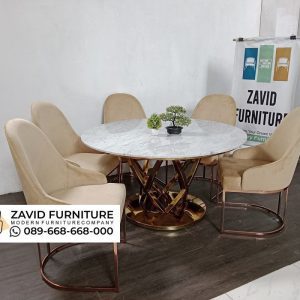 Meja Makan Marmer Bulat Cararra Meja Makan Marmer Bulat Cararra