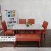 Meja Makan Marmer Kayu Jati Kombinasi Stool Panjang Meja Makan Marmer Kayu Jati Kombinasi Stool Panjang