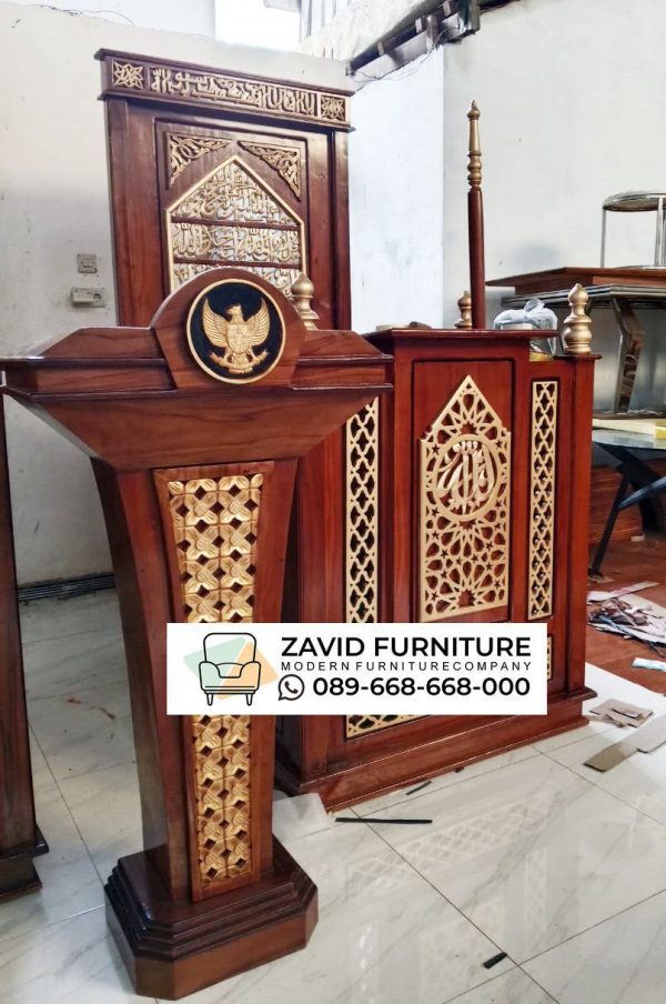 Mimbar Masjid Minimalis Kayu Jati Alami Mimbar Masjid Minimalis Kayu Jati Alami