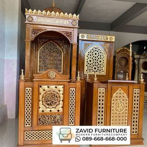 Mimbar Masjid Modern Kayu Jati Di Riau