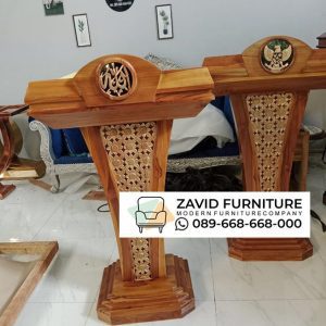 Mimbar Podium Minimalis Modern Kayu Jati