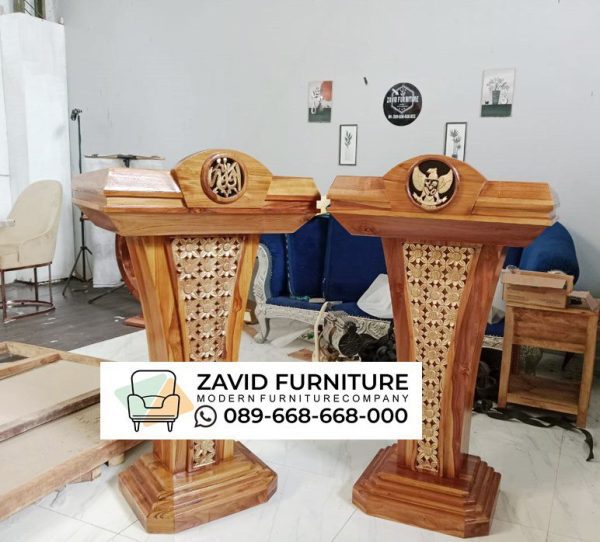 Mimbar Podium Modern Kayu Jati Mimbar Podium Modern Kayu Jati