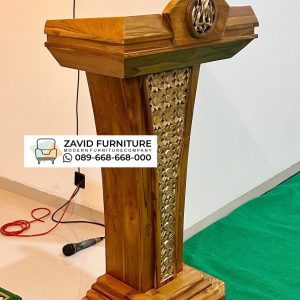 Mimbar Podium Ukir Kaligrafi Minimalis