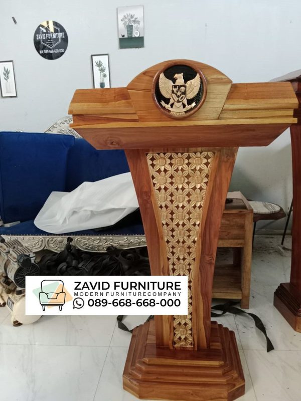 Podium Minimalis Lambang Garuda Kayu Jati Podium Minimalis Lambang Garuda Kayu Jati