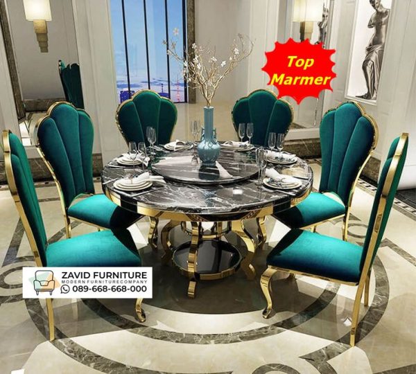 Top Marmer Meja Makan Bulat Top Marmer Meja Makan Bulat