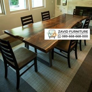 Meja Makan Kaki Besi Trembesi Meja Makan Kaki Besi Trembesi