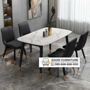 Meja Makan Kayu Jati Marmer