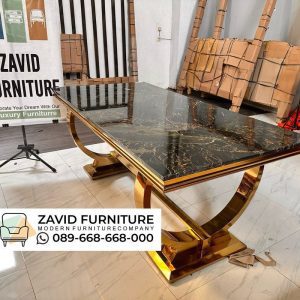 Meja Marmer Stainless Gold