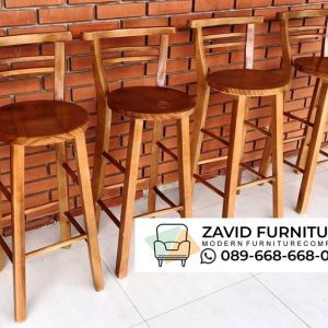 Kursi Bulat Kayu Sandaran
