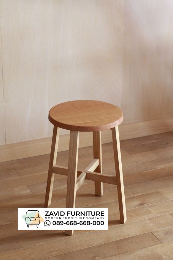 Kursi Stool Bulat Kayu Jati Kursi Stool Bulat Kayu Jati