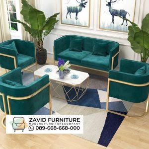 Kursi Tamu Stainless Minimalis Kain Bludru Tebal