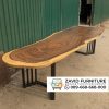 Meja Kayu Jati Kaki Besi Model Jeruji