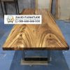 Meja Kayu Utuh Kaki Stainless Meja Kayu Utuh Kaki Stainless