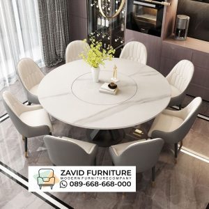 Meja Makan Granit Bulat