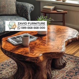 Meja Tamu Kayu Utuh Unik
