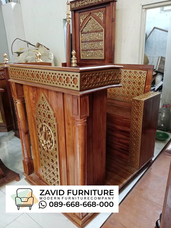 Mimbar Masjid Duduk Kayu Jati Mimbar Masjid Duduk Kayu Jati