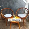 Kursi Teras Bulat Jari-Jari Jati Utuh Modern Kursi Teras Bulat Jari-Jari Jati Utuh Modern