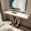 Meja Konsul Marmer Kaki Stainless Gold Bekasi