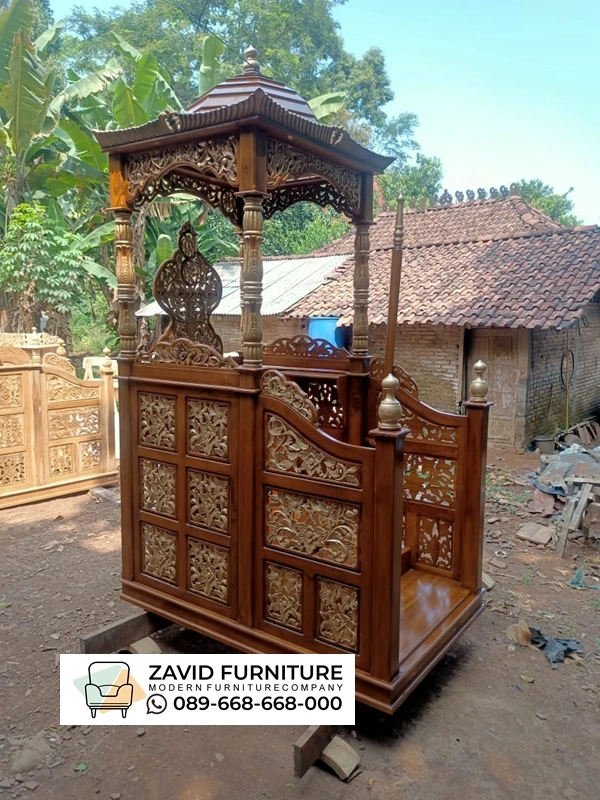 Mimbar Masjid Ukir Kubah Kayu Jati Mimbar Masjid Ukir Kubah Kayu Jati