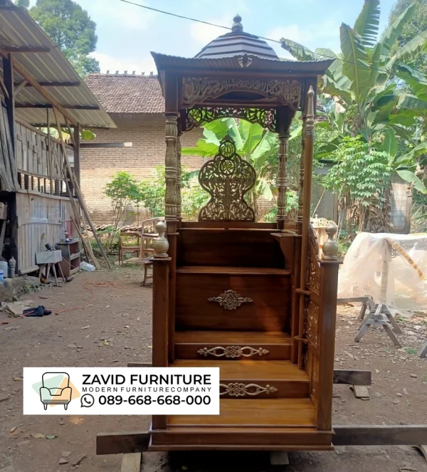 Mimbar Masjid Ukir Kubah Kayu Jati Mimbar Masjid Ukir Kubah Kayu Jati