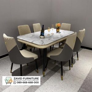 Set Meja Makan Marmer 6 Kursi Denpasar