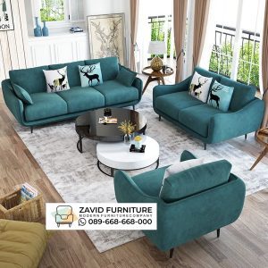 Sofa Tamu Modern Bludru