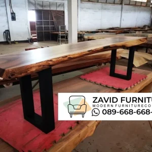 Bangku Panjang Kayu Kaki Besi Terbaru