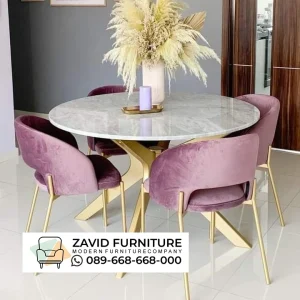 Harga Meja Makan Marmer 4 Kursi Bulat