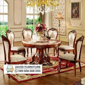 Harga Meja Makan Marmer Bulat Antik