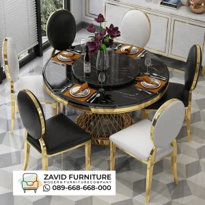 Harga Meja Makan Marmer Bulat Putar