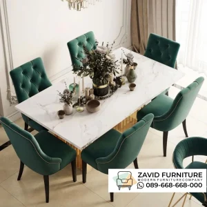 Meja Makan Granit 6 Kursi Minimalis Modern