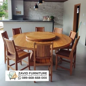 Meja Makan Kayu Jati Bulat Putar Meja Makan Kayu Jati Bulat Putar