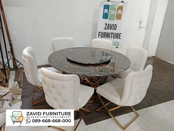 Meja Makan Bulat Marmer Meja Makan Bulat Marmer