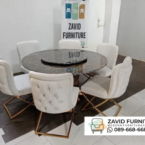 Meja Makan Bulat Marmer