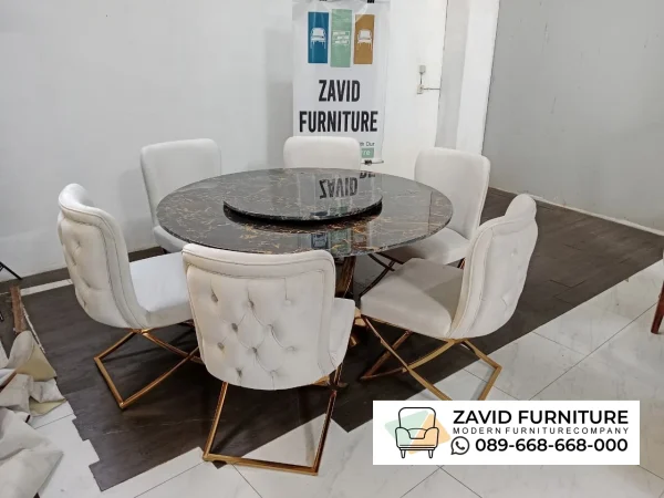 Meja Makan Bulat Marmer Meja Makan Bulat Marmer
