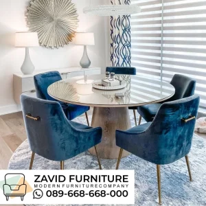 Meja Makan Marmer Minimalis Bulat