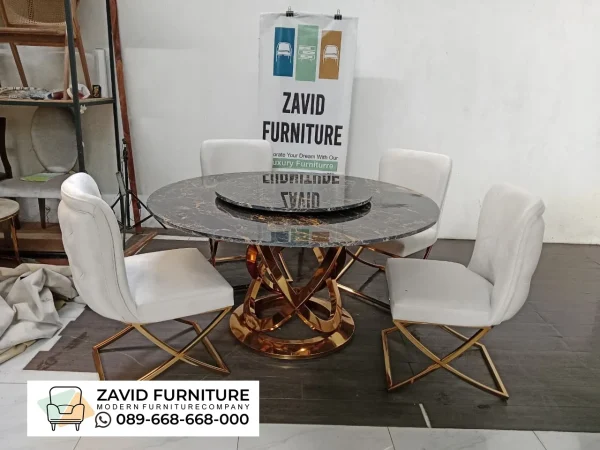 Meja Makan Bulat Marmer Meja Makan Bulat Marmer