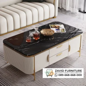 Meja Tamu Laci Bahan Marmer