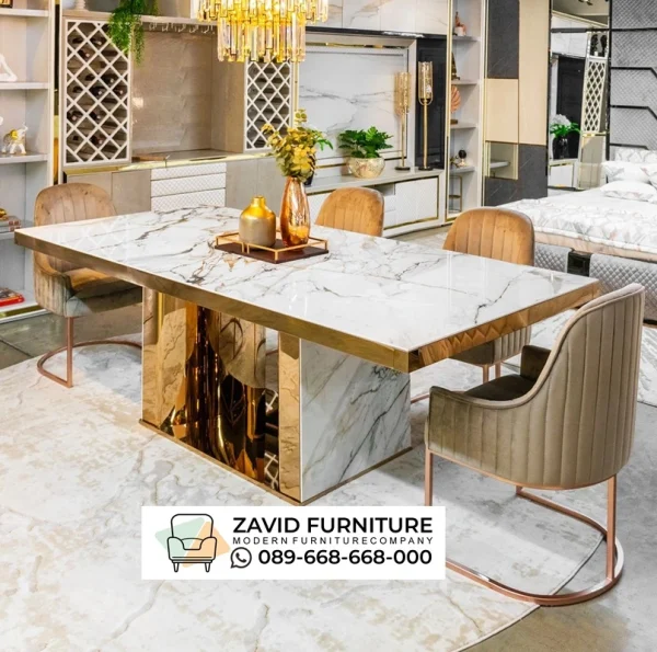 Meja Makan Hpl Marmer Meja Makan HPL Marmer