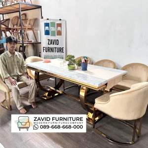 Meja Makan Marmer Gold Meja Makan Marmer Gold