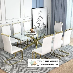 Meja Makan Stainless Kaca Meja Makan Stainless Kaca