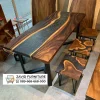 Meja Resin Kayu Jati Solid Modern