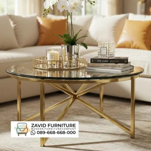 Meja Tamu Stainless Kaca