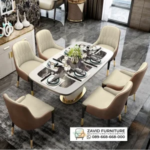 Meja Makan Granit 6 Kursi