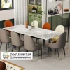 Meja Makan Granit 8 Kursi Minimalis