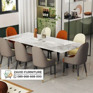 Meja Makan Granit 8 Kursi Minimalis