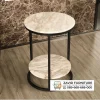 Meja Sudut Bulat Marmer Kaki Besi Meja Sudut Bulat Marmer Kaki Besi