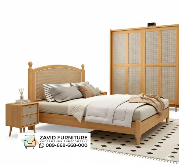 Dipan Kayu Mix Rotan Minimalis