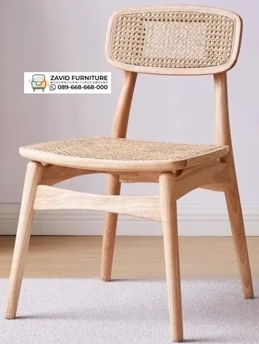 Kursi Cafe Kayu Jati Anyaman Rotan